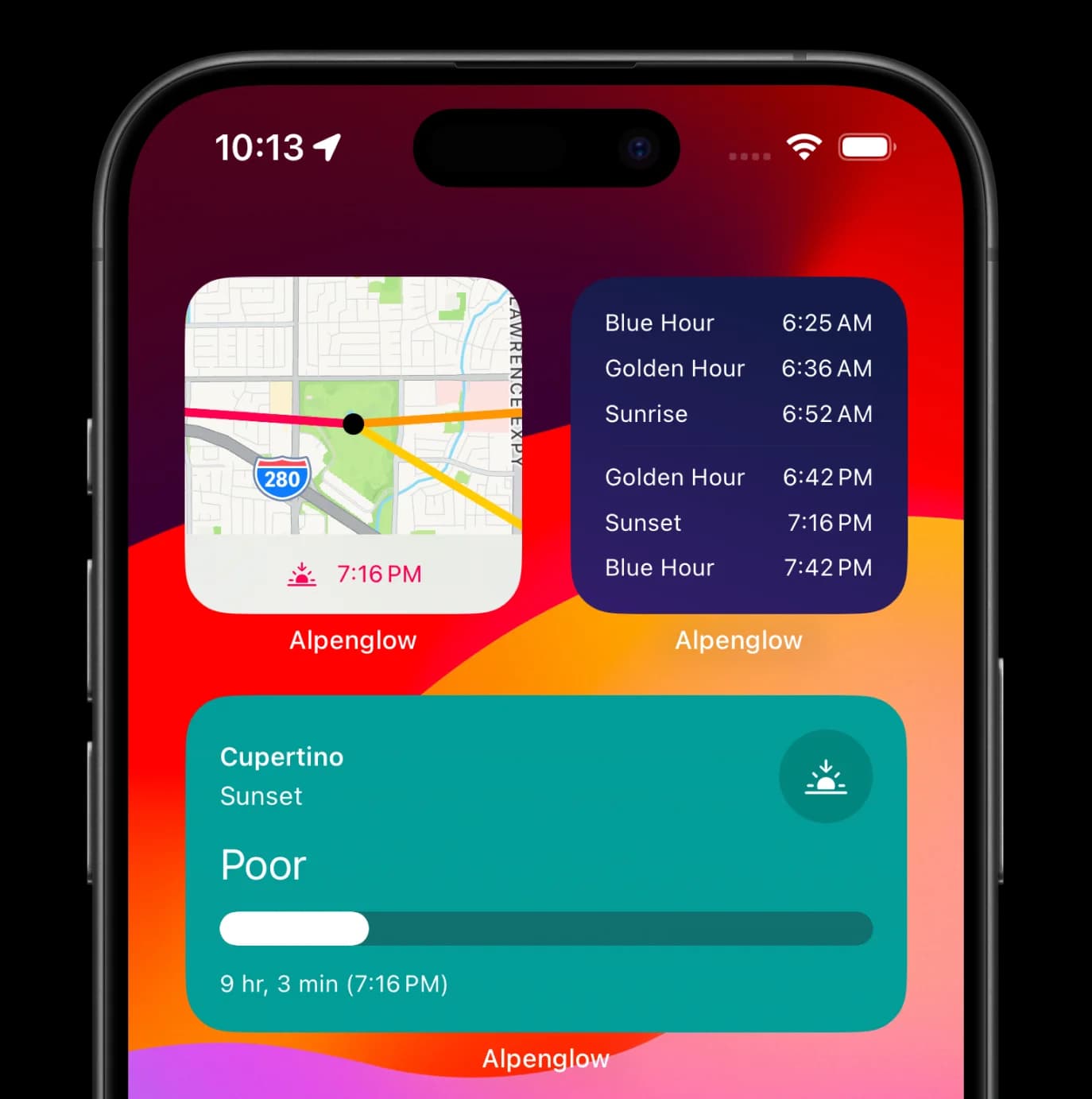 Alpenglow Home Screen Widgets